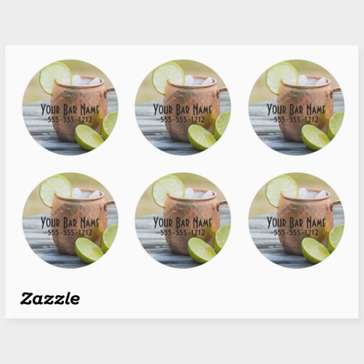 Moscow Mule Advertentie Ronde Sticker (Vel)