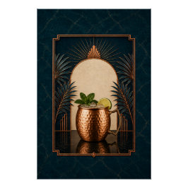 Moscow Mule Art Deco Poster | Bar Kunst