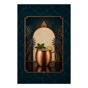 Moscow Mule Art Deco Poster Bar Kunst