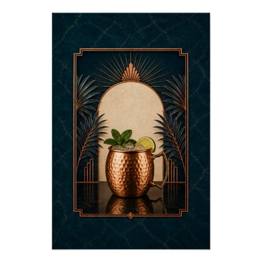 Moscow Mule Art Deco Poster | Bar Kunst (Voorkant)