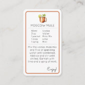 Moscow Mule Mini Cocktail Recipe Card Informatiekaartje (Voorkant)