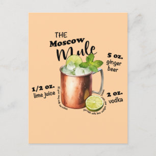 Moscow Mule Recept Bar Art Briefkaart
