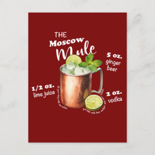 Moscow Mule Recept Bar Art Briefkaart