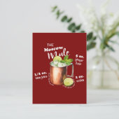 Moscow Mule Recept Bar Art Briefkaart (Staand voorkant)