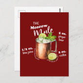 Moscow Mule Recept Bar Art Briefkaart (Voorkant / Achterkant)