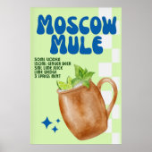 Moscow Mule Retro Cocktail Poster (Voorkant)