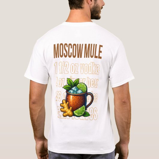 Moscow Mule T-Shirt – Classic Copper Mug Cocktail (Achterkant)