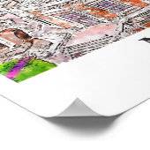 Moscow Russia Travel Waterverf Sketch Hand geteken Poster (Hoek)