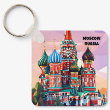 Moscow Russia vintage reizen sleutelhanger