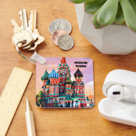 Moscow Russia vintage reizen sleutelhanger