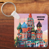 Moscow Russia vintage reizen sleutelhanger (Voorkant)
