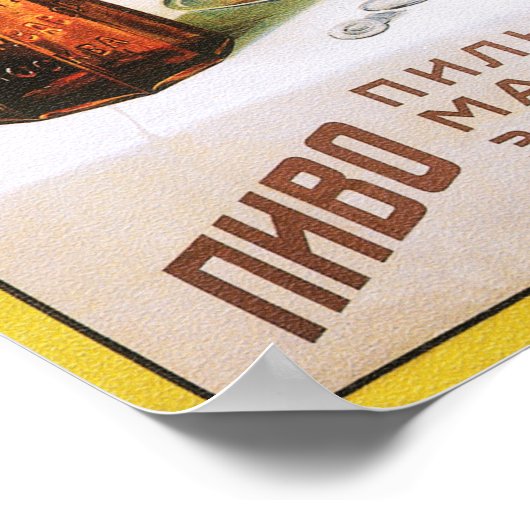 MOSCOW Russisch bier eten dat oude reclame maakt Poster (Hoek)