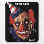 Mose Pad - Scary Birthday Clown (gebrande clowns) Muismat<br><div class="desc">geweldige graphics met een enge verjaardagskloon met een kwaadaardige grin</div>
