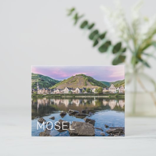 Moselle Ediger Eller Sunset River Cochem Souvenir Feestdagenkaart (Staand voorkant)
