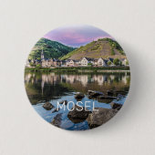 Moselle Ediger Eller Sunset River Cochem Souvenir Ronde Button 5,7 Cm (Voorkant)