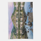 Moselle Ediger Eller Sunset River Cochem Souvenir Theedoek (Verticaal)