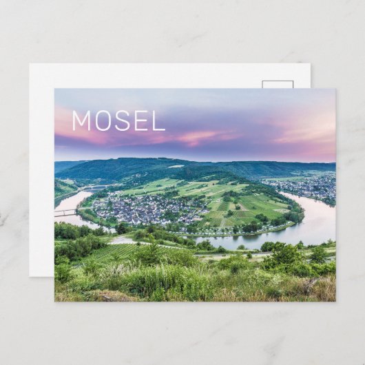 Moselle Loop Sunset Kroev Panorama Duitsland Feestdagenkaart (Voorkant / Achterkant)