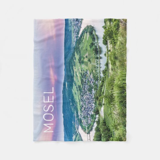 Moselle Loop Sunset Kroev Panorama Duitsland Fleece Deken (Voorkant)