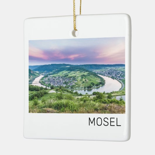 Moselle Loop Sunset Kroev Panorama Duitsland Keramisch Ornament (Links)