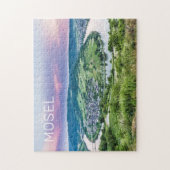 Moselle Loop Sunset Kroev Panorama Duitsland Legpuzzel (Verticaal)