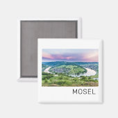 Moselle Loop Sunset Kroev Panorama Duitsland Magneet (Voorkant / Achterkant)