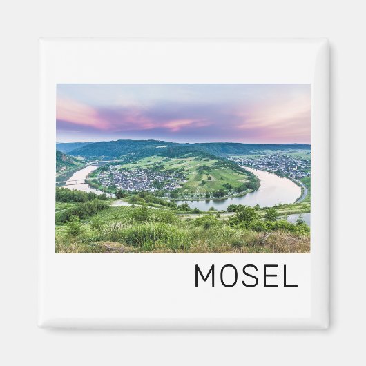 Moselle Loop Sunset Kroev Panorama Duitsland Magneet (Voorkant)