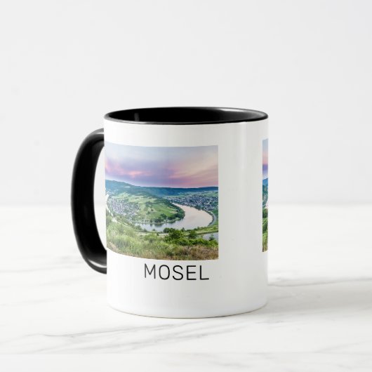 Moselle Loop Sunset Kroev Panorama Duitsland Mok (Voorkant links)