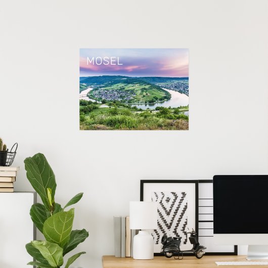 Moselle Loop Sunset Kroev Panorama Duitsland Poster (Thuiskantoor)