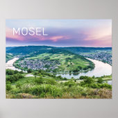Moselle Loop Sunset Kroev Panorama Duitsland Poster (Voorkant)