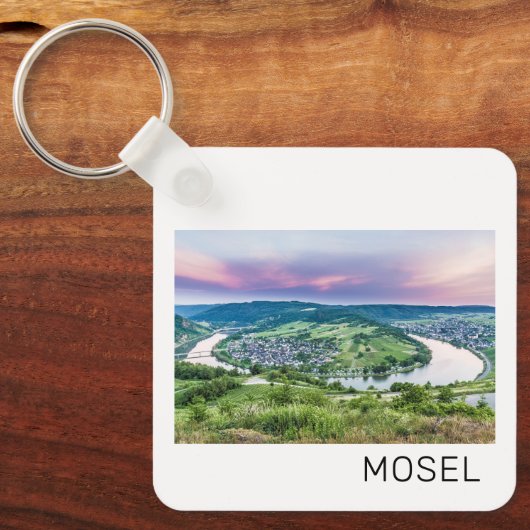 Moselle Loop Sunset Kroev Panorama Duitsland Sleutelhanger (Voorkant)
