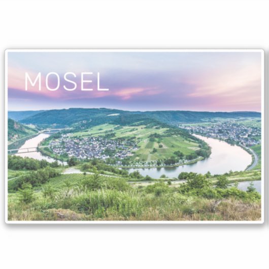 Moselle Loop Sunset Kroev Panorama Duitsland Sticker (Voorkant)