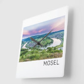 Moselle Loop Sunset Kroev Panorama Duitsland Vierkante Klok (Hoek)