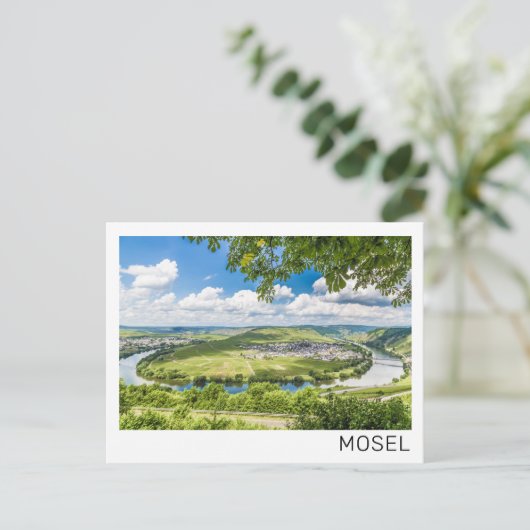 Moselle Loop Trittenheim Panorama Germany Souvenir Feestdagenkaart (Staand voorkant)