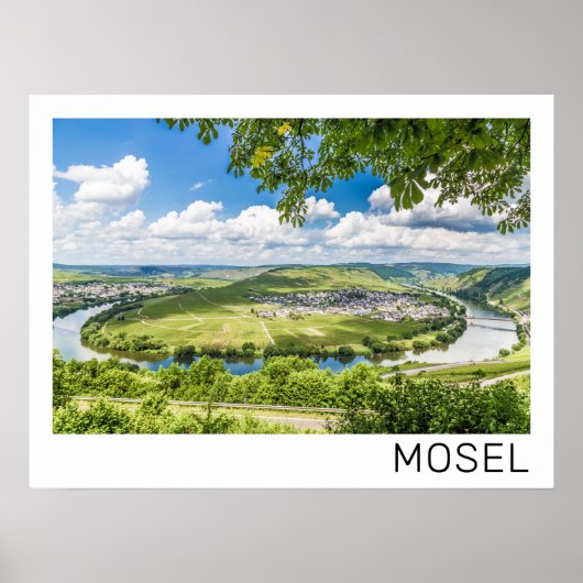 Moselle Loop Trittenheim Panorama Germany Souvenir Poster (Voorkant)