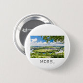 Moselle Loop Trittenheim Panorama Germany Souvenir Ronde Button 5,7 Cm (Voorkant /achterkant)