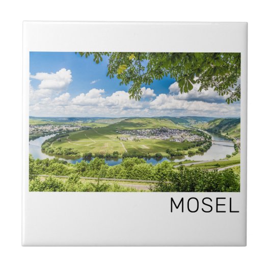 Moselle Loop Trittenheim Panorama Germany Souvenir Tegeltje (Voorkant)