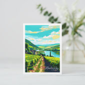 Moselle Valley Duitsland vintage reisillustratie Briefkaart (Staand voorkant)