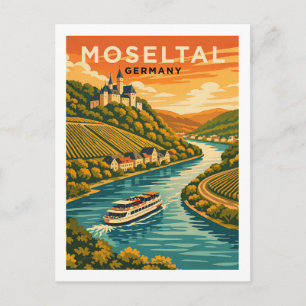 Moselrivier Duitsland Schitterende Vintage Reis Ku Briefkaart