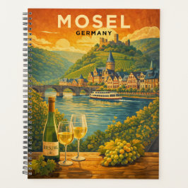 Moselrivier Duitsland Vintage Reis Kunst Planner