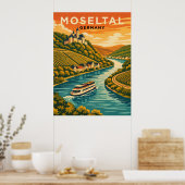 Moseltal Germany Vintage Travel Poster (Keuken)