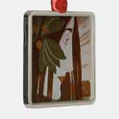 Moser: een decoratieve vlek in rood en groen metalen ornament (Rechts)