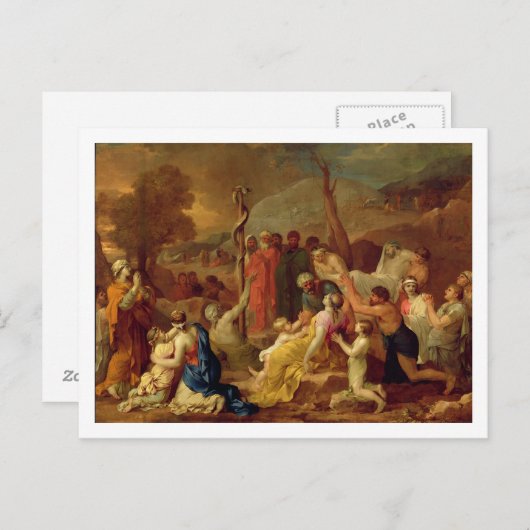 Moses and the Brazen Serpent, c.1653-54 (olie op c Briefkaart (Voorkant / Achterkant)