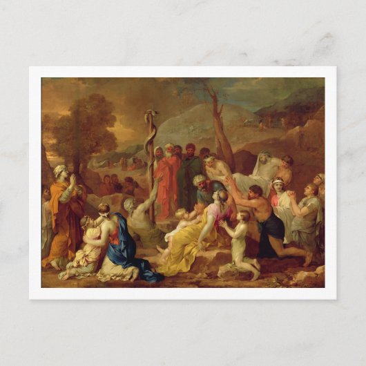 Moses and the Brazen Serpent, c.1653-54 (olie op c Briefkaart (Voorkant)