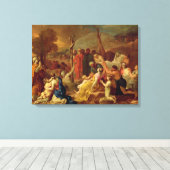 Moses and the Brazen Serpent, c.1653-54 (olie op c Canvas Afdruk (Insitu (Houten vloer))