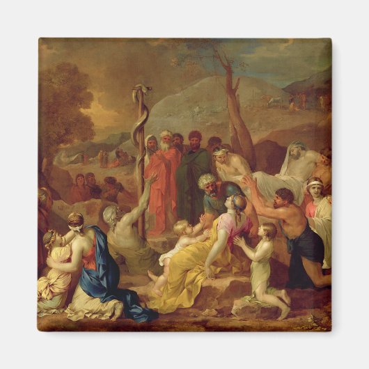 Moses and the Brazen Serpent, c.1653-54 (olie op c Magneet (Voorkant)