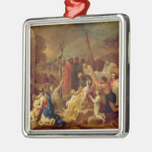 Moses and the Brazen Serpent, c.1653-54 (olie op c Metalen Ornament (Links)