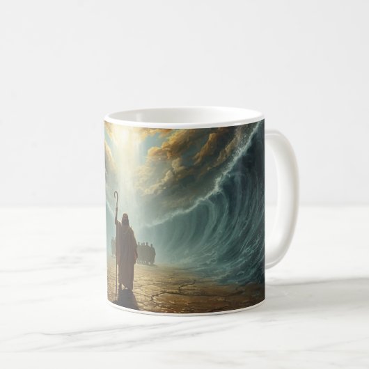 Moses at the Red Sea: Christian Mug Koffiemok (Voorkant rechts)