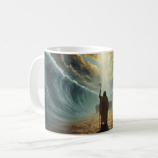 Moses at the Red Sea: Christian Mug Koffiemok (Voorkant links)