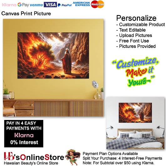 Moses Burning Struik Canvas Afbeelding 2 Afdruk