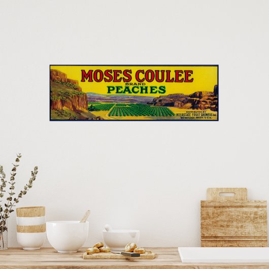 Moses Coulee Peach Label Poster (Keuken)